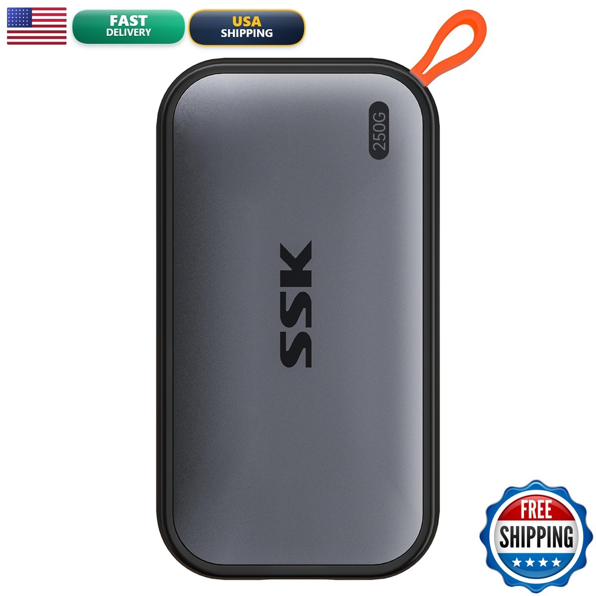 SSK SD500 Portable SSD 250GB External Solid State Drive USB C 1050MB/s