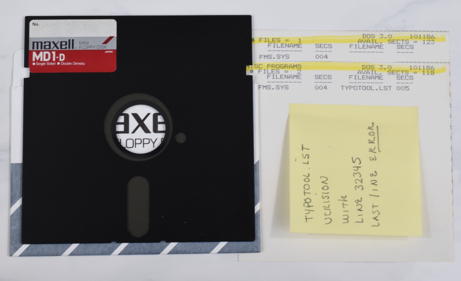 Vintage Maxell Computer Floppy Disk-Collectible, Untested, As-Is (TypoTool)