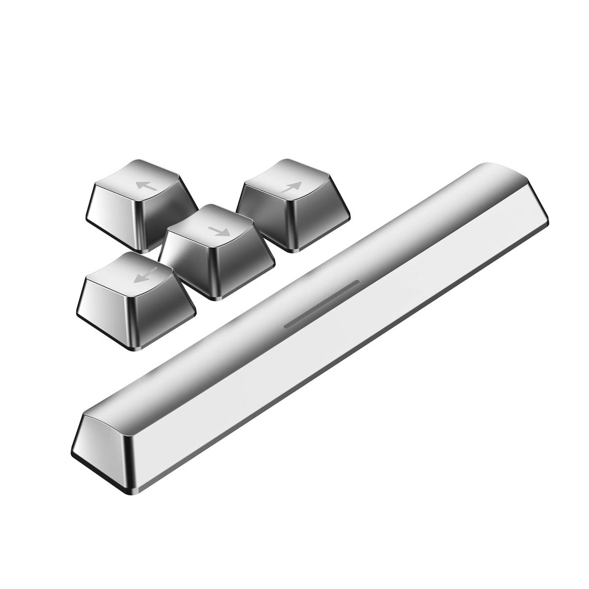 Silver Accent Key Cap Pack Arrow Keys and Spacebar Replacement Accessories NEW