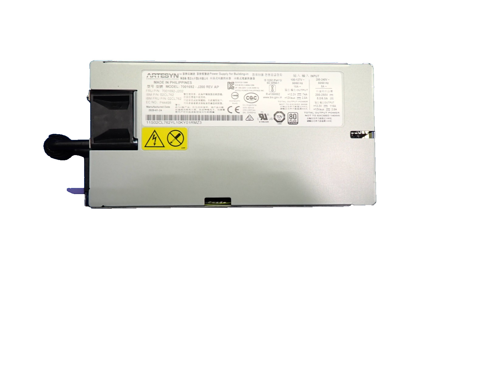 IBM 02CL762 PSU 7001692 - J200 1400W High Efficiency PSU Server AC Power Supply
