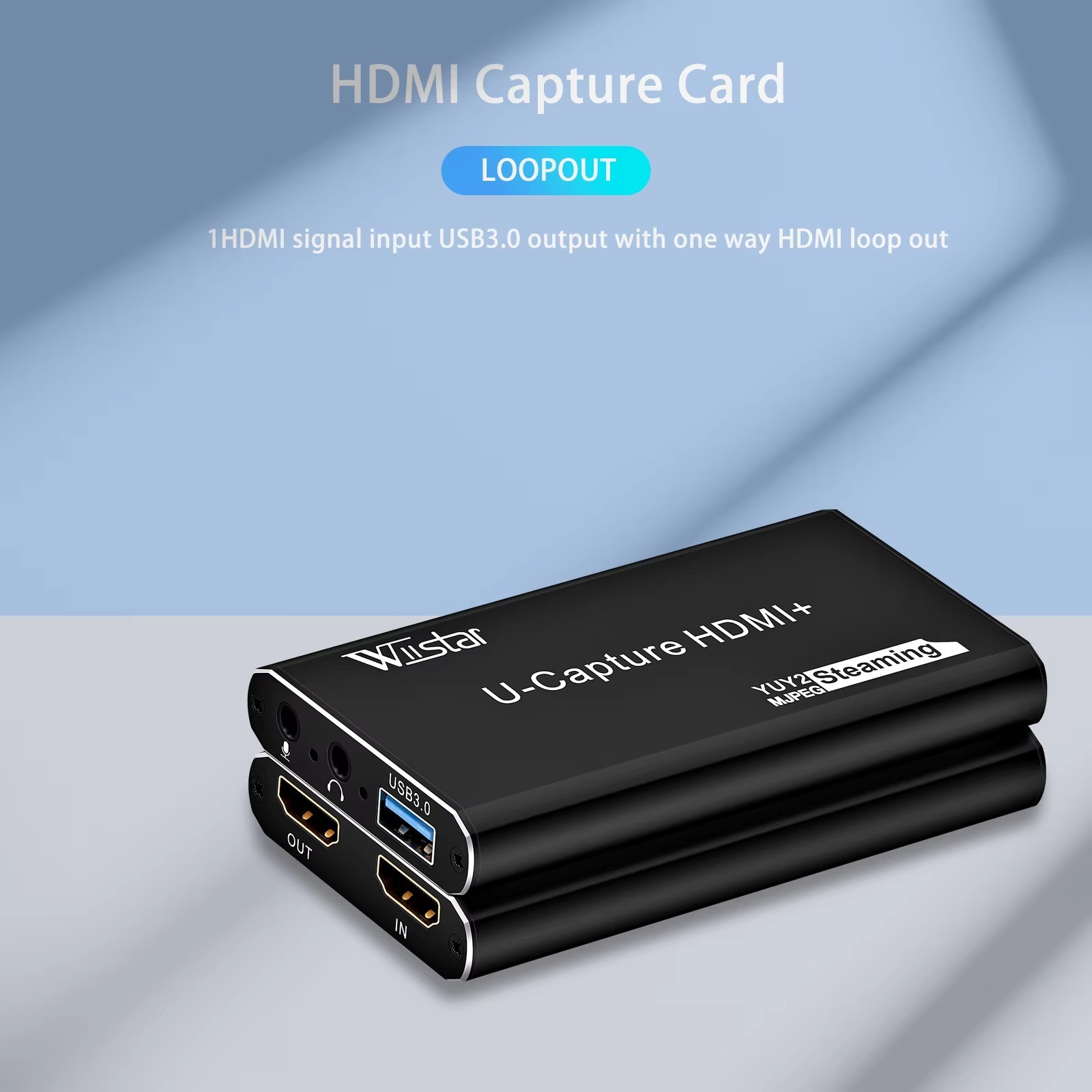 Wiistar USB 3.0 HDMI Video Capture Card 1080P60 Live Stream Loop-Out