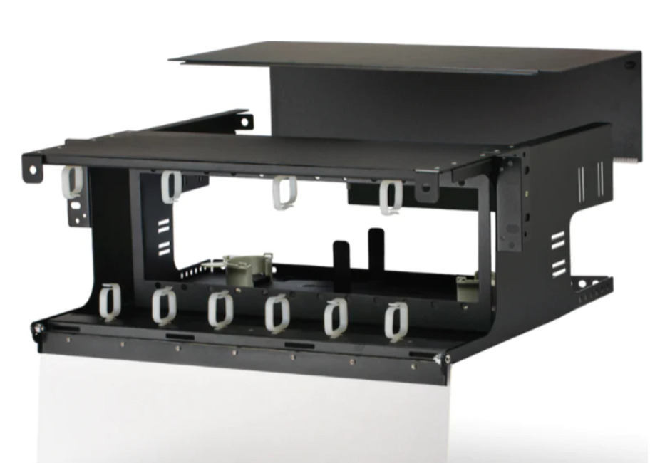 4U Fiber Optic LIU Rack Mount Panel Enclosure, Holds 12 LGX Adapter Bulkheads