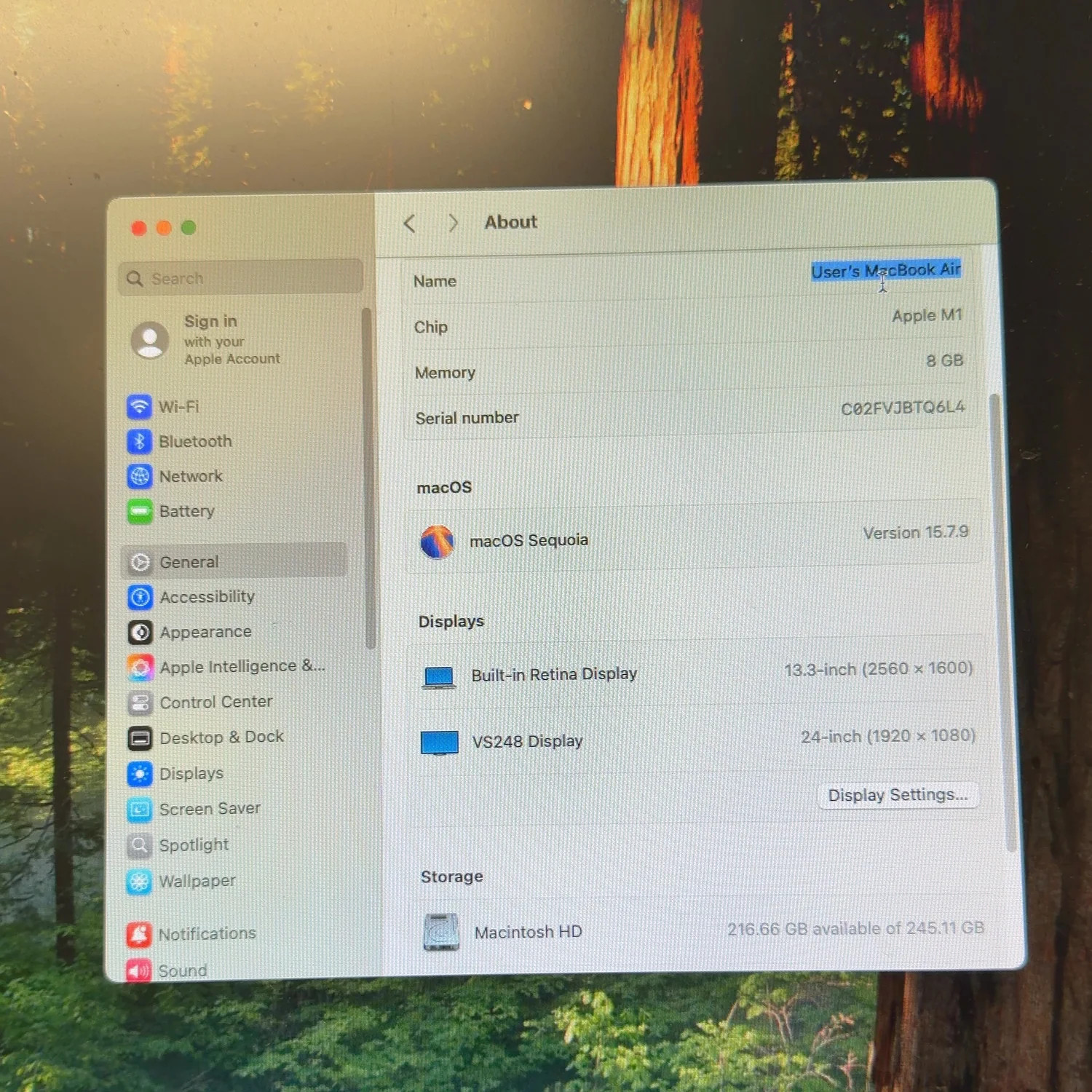 Broken 2020 Apple MacBook Air 13.3" M1 7C GPU 3.2GHz 8GB RAM 256GB SSD Read