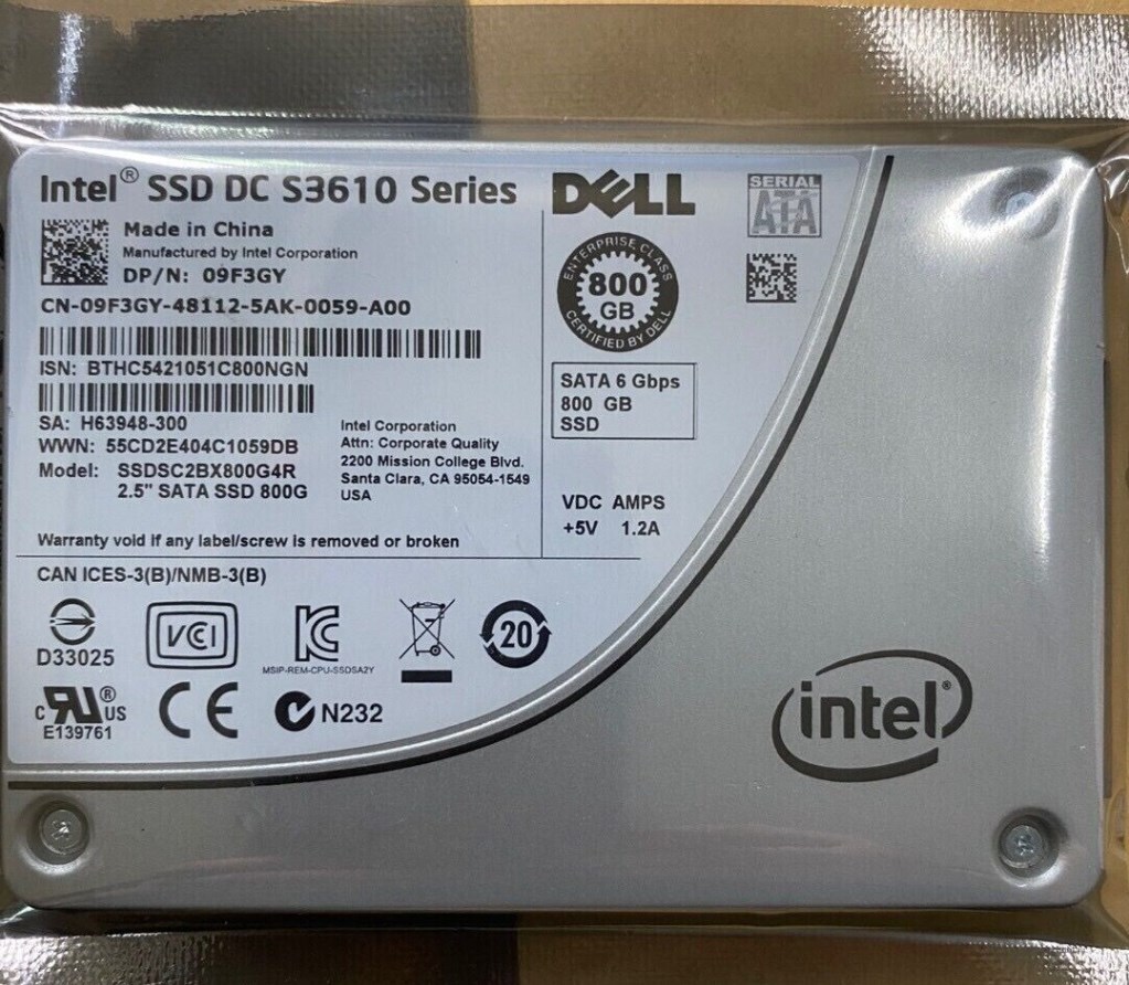Intel S3610 800GB DELL SSD 2.5" SATA 6Gb/s Solid State Drive SSDSC2BX800G4R