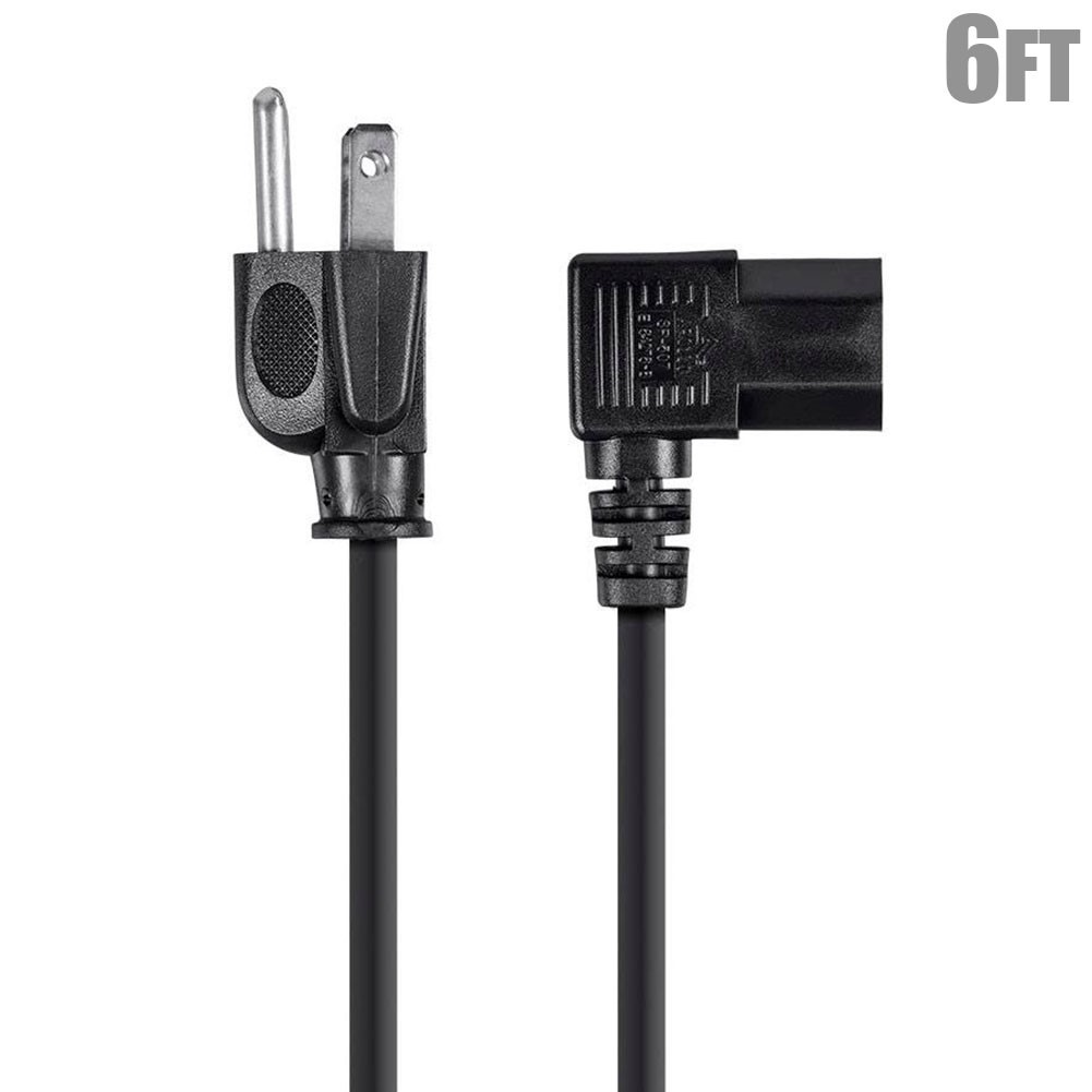 3 6 10 15FT 3-Prong 14AWG NEMA 5-15P to Right Angle IEC320 C13 PC Power Cable