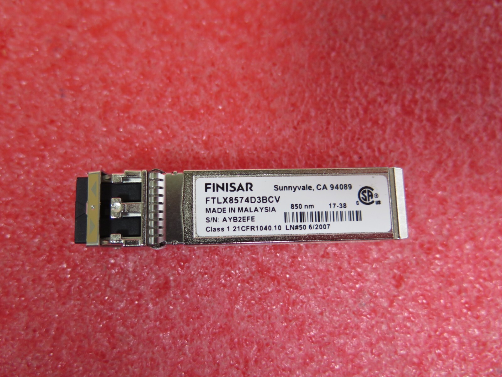 Finisar FTLX8574D3BCV 10GbE 10G Dual Rate SFP+ 850nm Transceiver