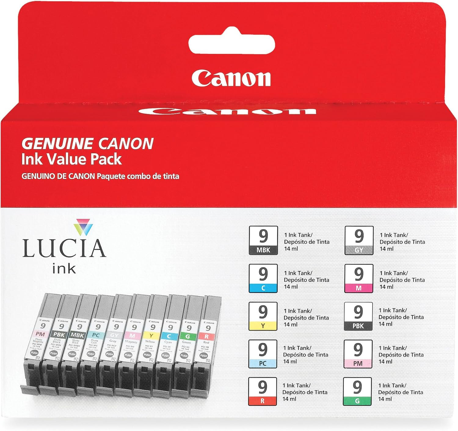 Genuine Canon PGI-9 10-Color Multi Value Pack for Pro9500 1033B005