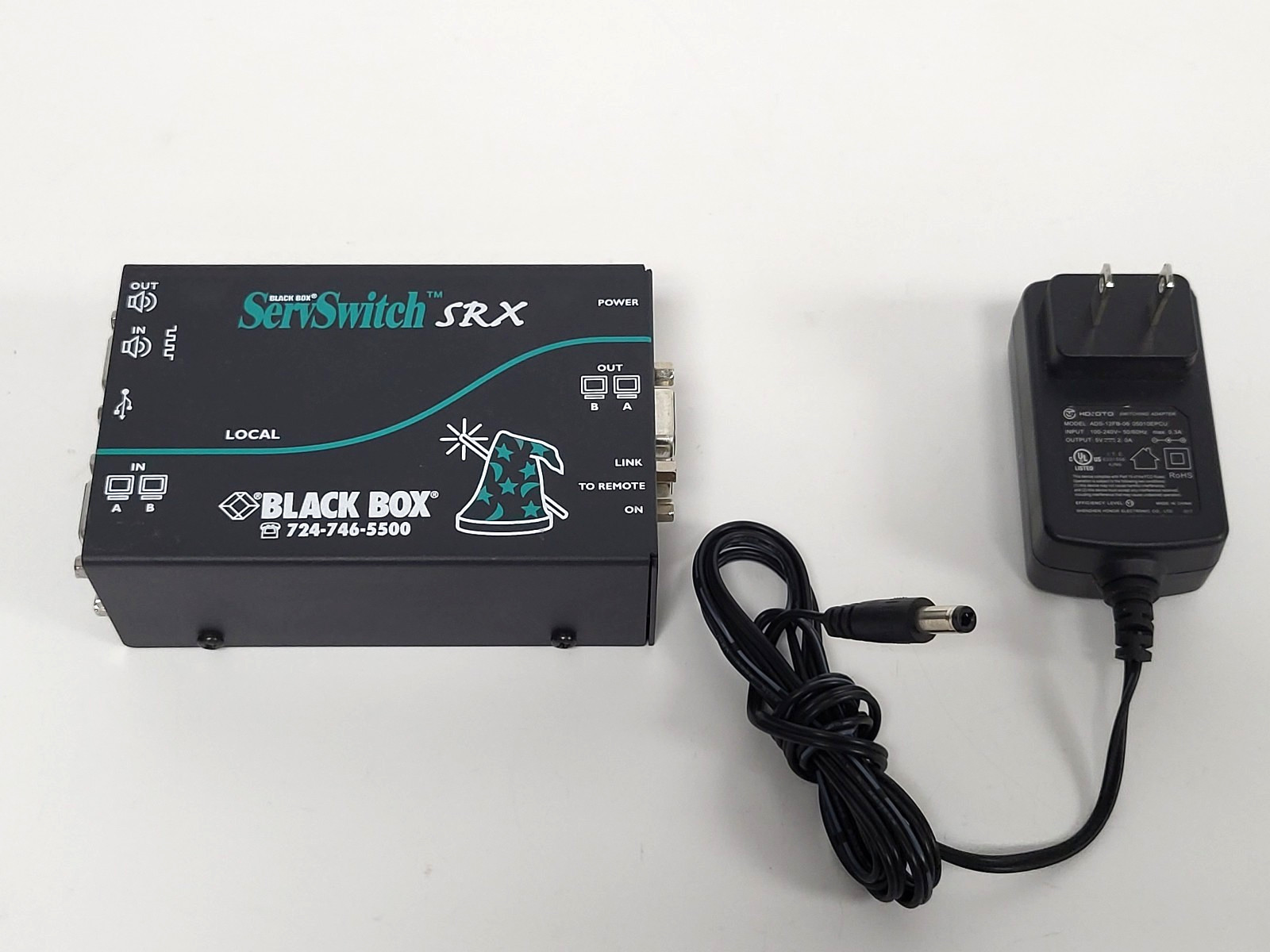 Black Box ACU5052A SRX KVM Extender, Dual VGA (Local Unit Only) w/Power Adapter