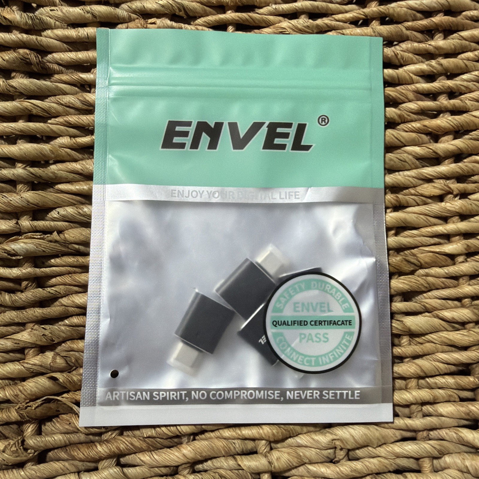ENVEL USB to USB C Adapter, 4 Pack, Portable, Model X003Z5F4DB, Black