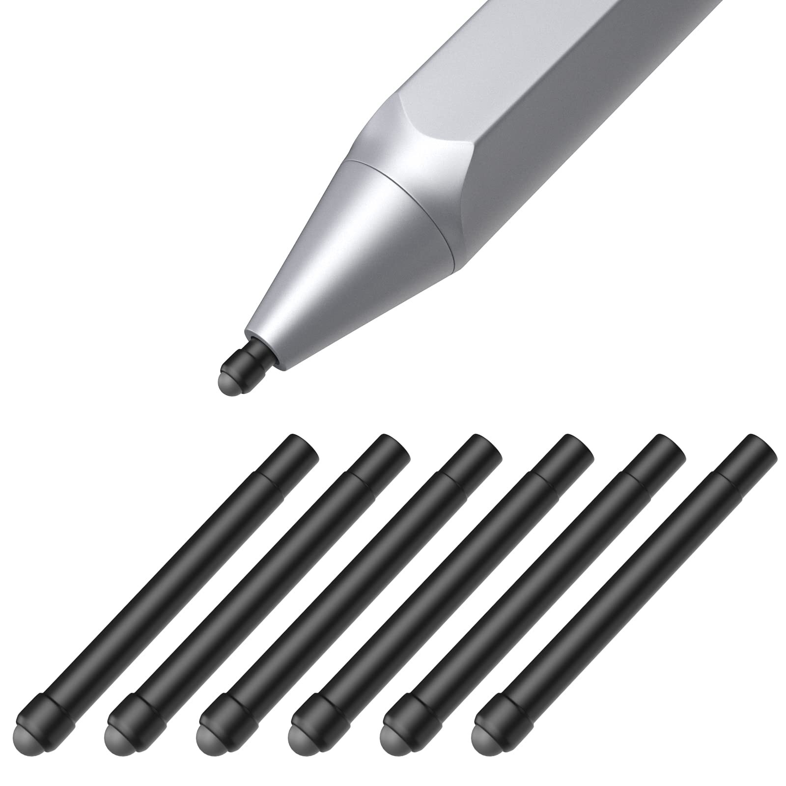 MoKo Pen Tips for Surface (6 Packs), Tip 6x HB, Black 