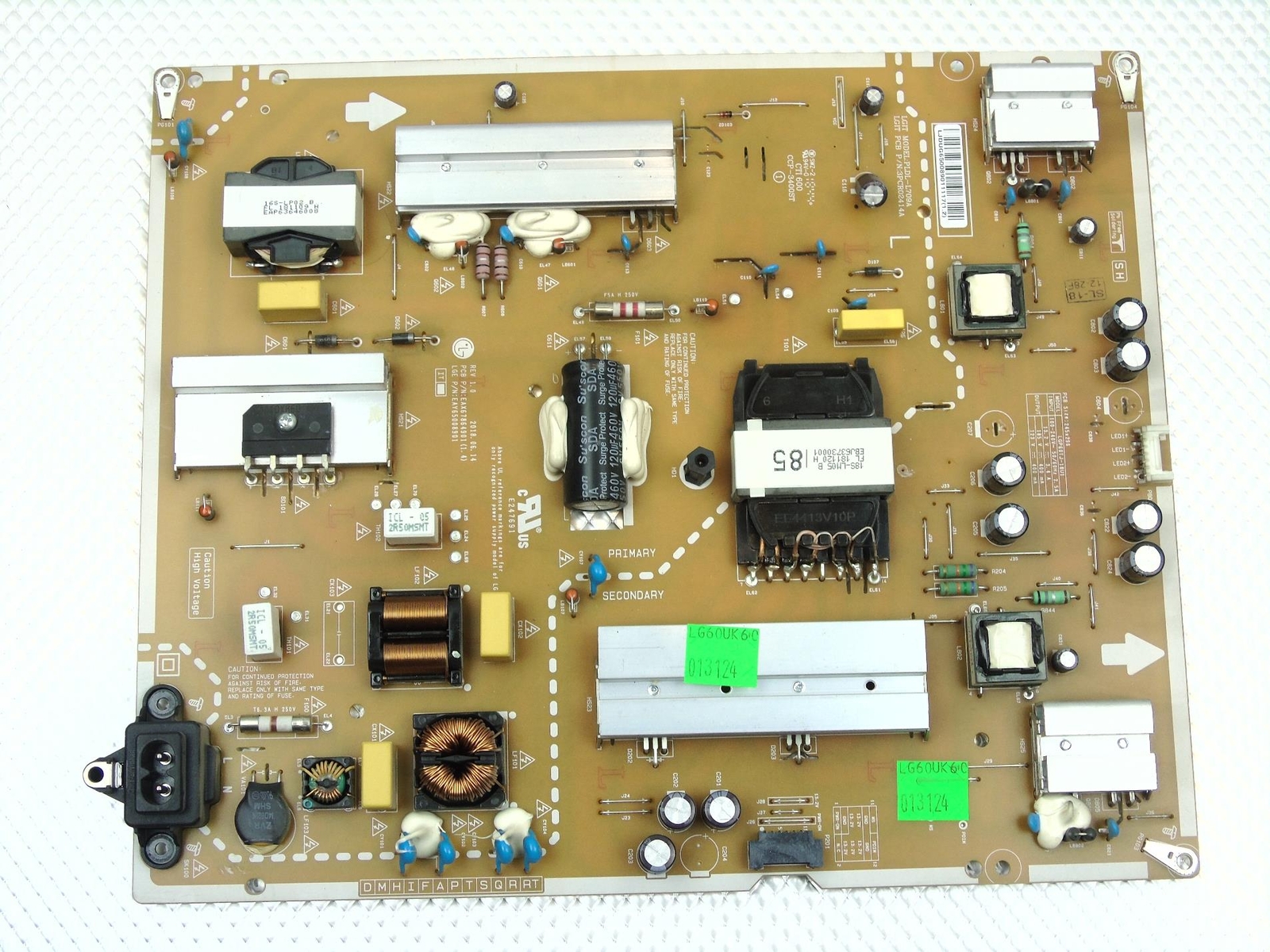LG 60UK6090PUA HDR Smart LED UHD TV Power Supply - PLDL-L709A, EAX67864901(1.4)