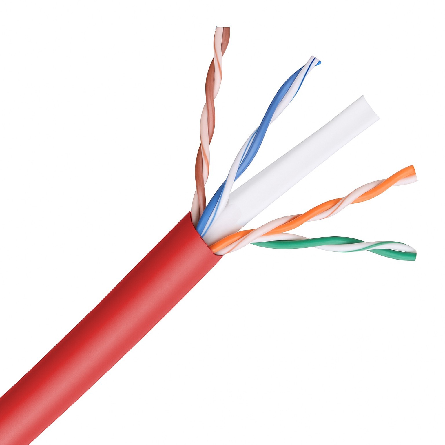 CAT6A Ethernet Cable 750MHz Riser CMR 10G 23 AWG BARE COPPER Wire Red - 1000FT