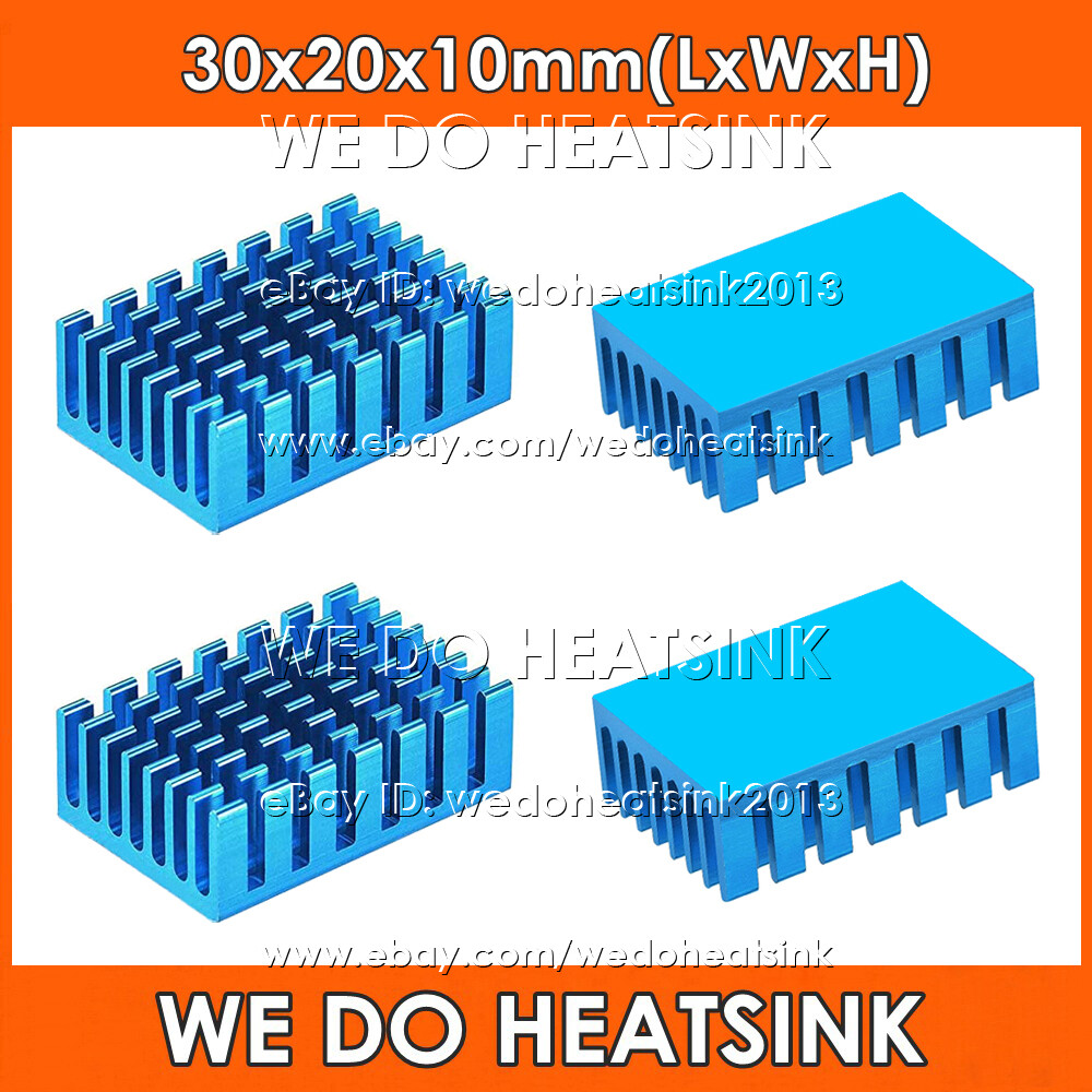 30x20x10mm Blue Anodized Heatsink Radiator Cooler With Thermal Pad for CPU IC