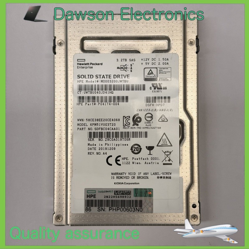 HPE 3.2T SAS 12G P04174-004 HP 3.2T KPM51VUG3T20 Solid State Drive MO003200JWTBU