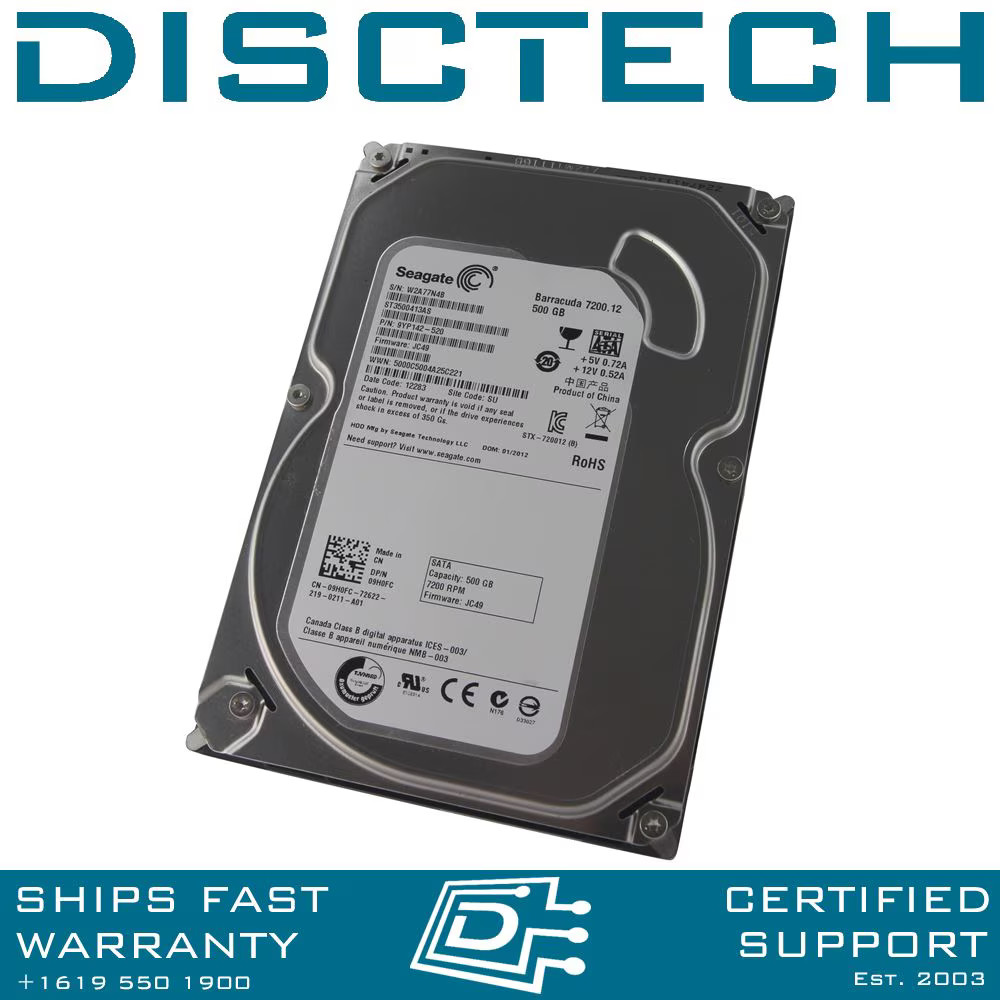 Dell 9H0FC 2MH75 Seagate Barracuda ST3500413AS 500GB 7.2K 3.5" SATA Hard Drive