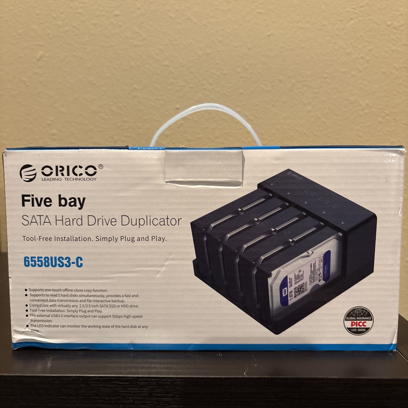 ORICO 6558US3-C Five Bay SATA Hard Drive Duplicator New / Open Box