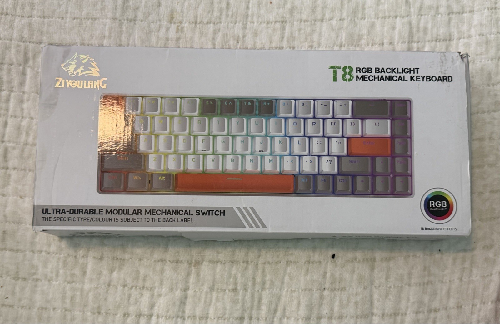 ZIYOU LANG RK-T8 Wired 68 Key RGB Mechanical Gaming Keyboard