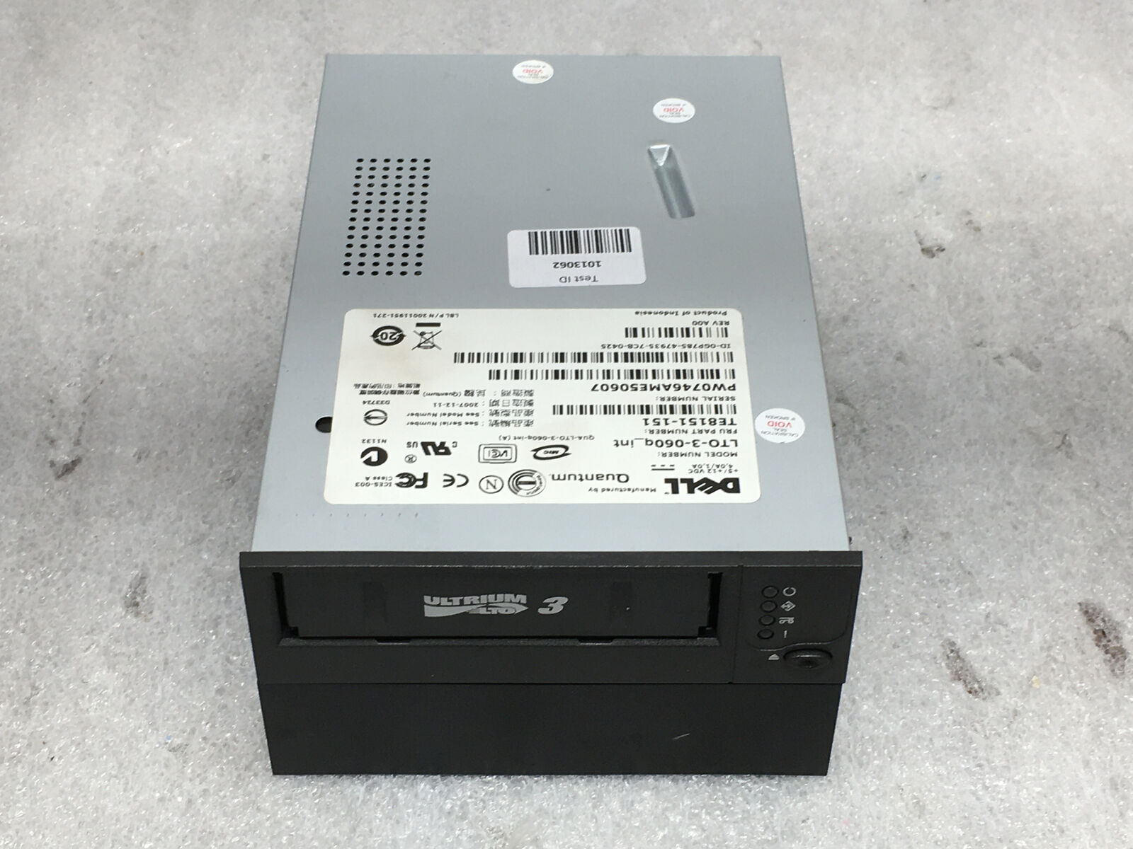 Dell LTO-3-060q_int Tape Drive Quantum TE8151-151 Calibration Seal In Tact