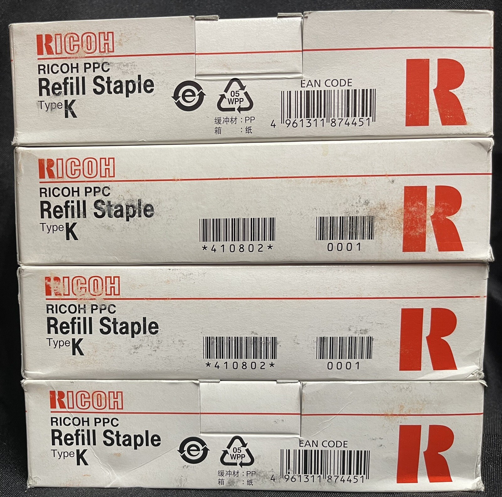 12 (4 Boxes Of 3/each) Ricoh 410802 TYPE K Staple Staples Cartridge New 60,000