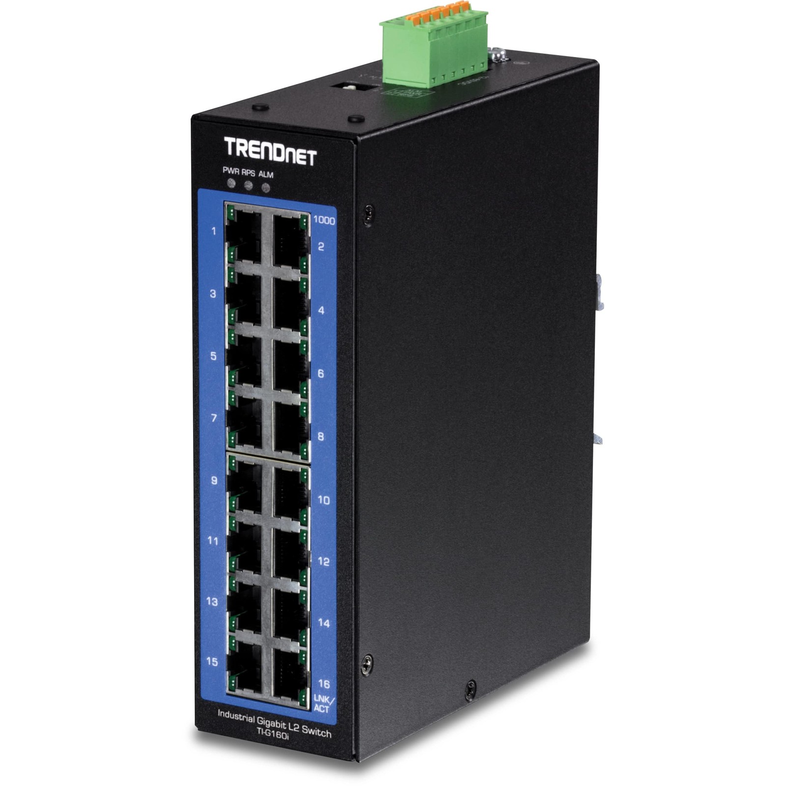 TRENDnet 16-Port Industrial Gigabit L2 Managed DIN-Rail 16 Port, Multicolor