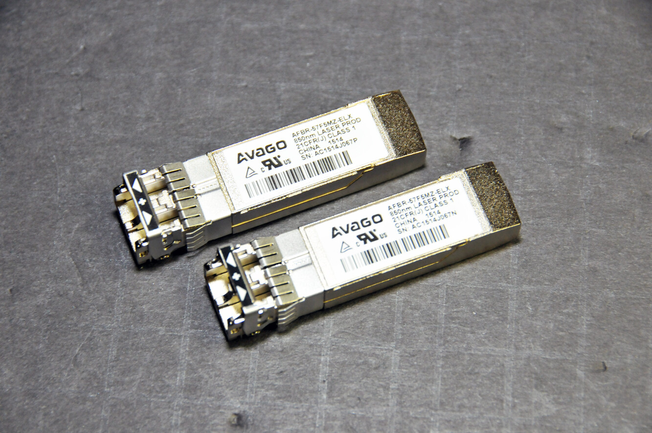 2pcs Avago AFBR-57F5MZ-ELX 16GB SFP+ FC 850nm Fiber Channel Transceiver
