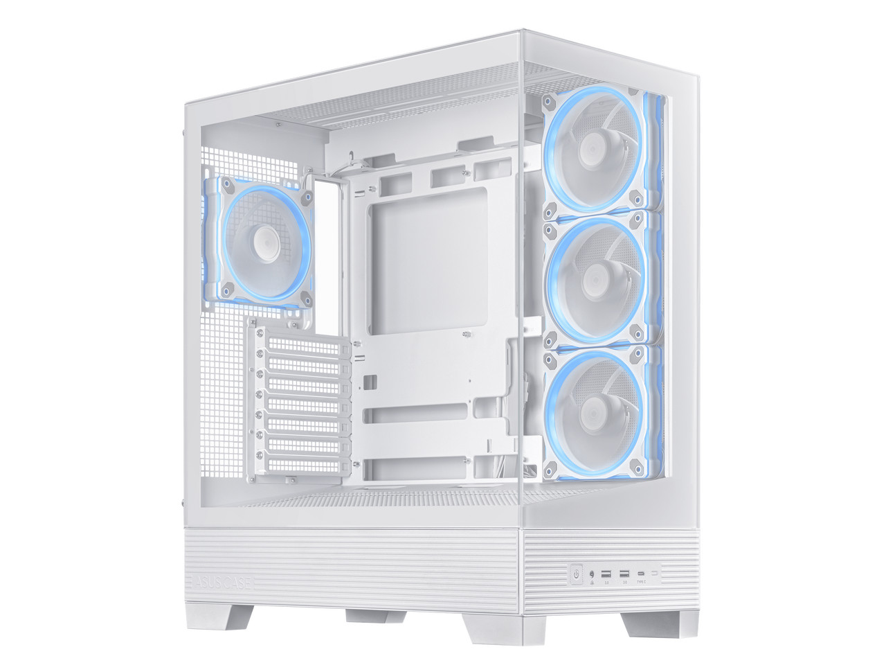 ASUS A31 PLUS White ATX Case offers a panoramic glass design, supports 360mm