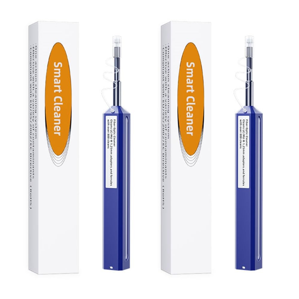 Fiber Optic Cleaner,2PCS Fiber Optic Cleaning Pen 1.25mm Ferrules LC/MU FTTH ...