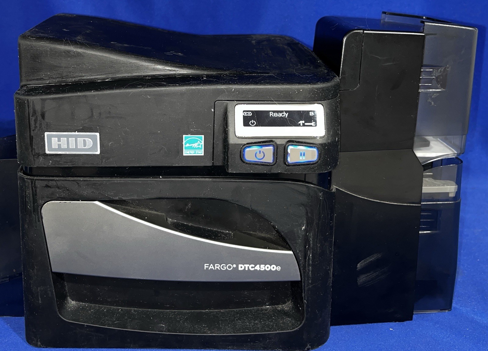 HID Fargo DTC4500e Color ID Card Printer w/ Ribbon No Adapter - Powers On - Read