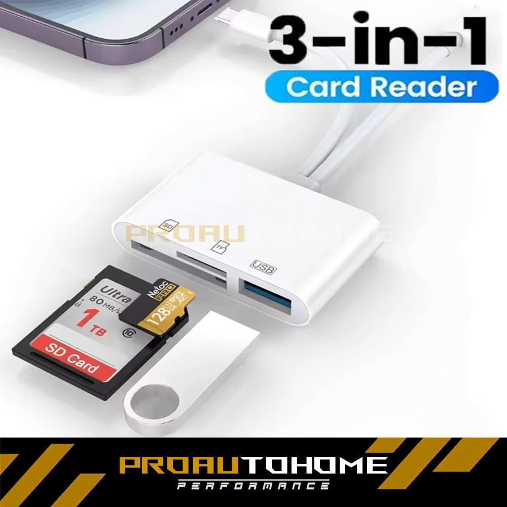 SD Card Reader for IPhone IPad L-ightning and USB C Dual Port SD Card Adapter