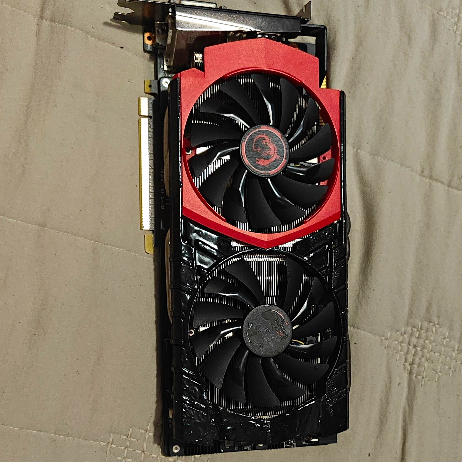 MSI NVIDIA GeForce GTX 980ti 6gb 1 Fan Blade Broken Spray Painted Badly