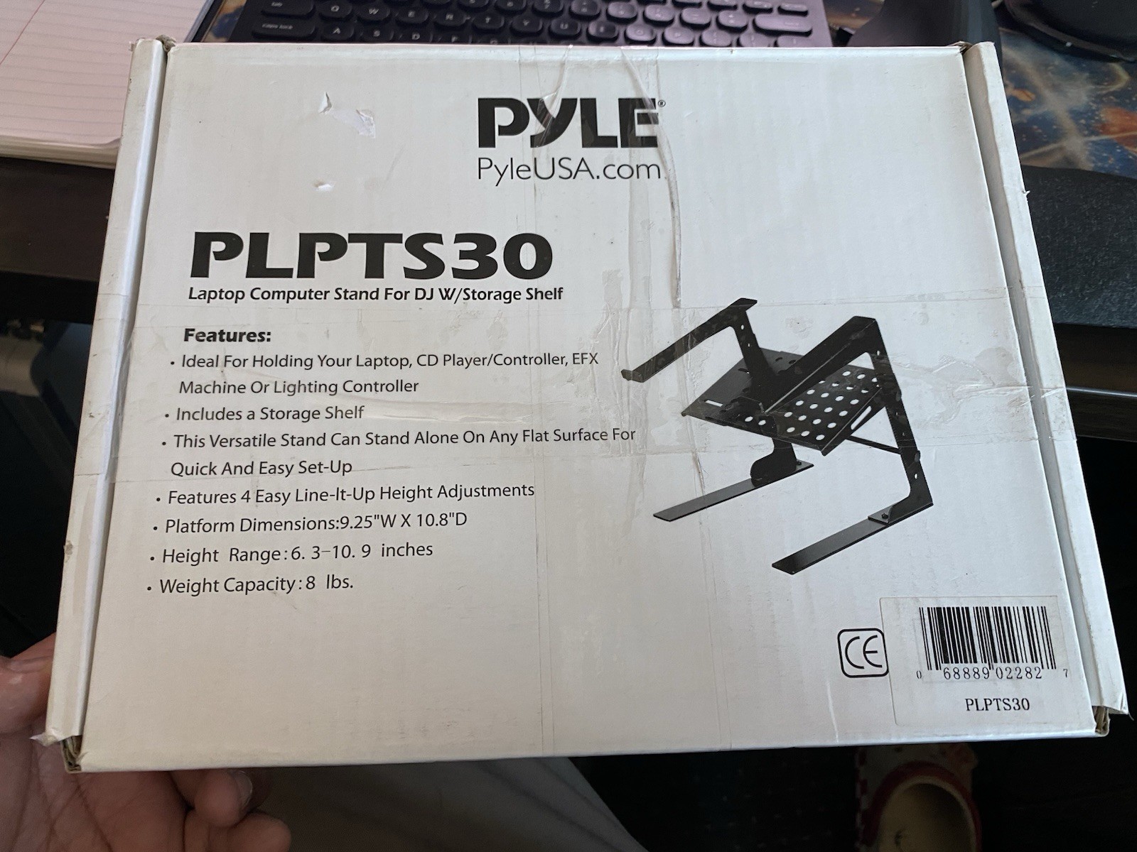 Pyle Pro Laptop Stand for DJ with Flat Bottom Legs PLPTS30