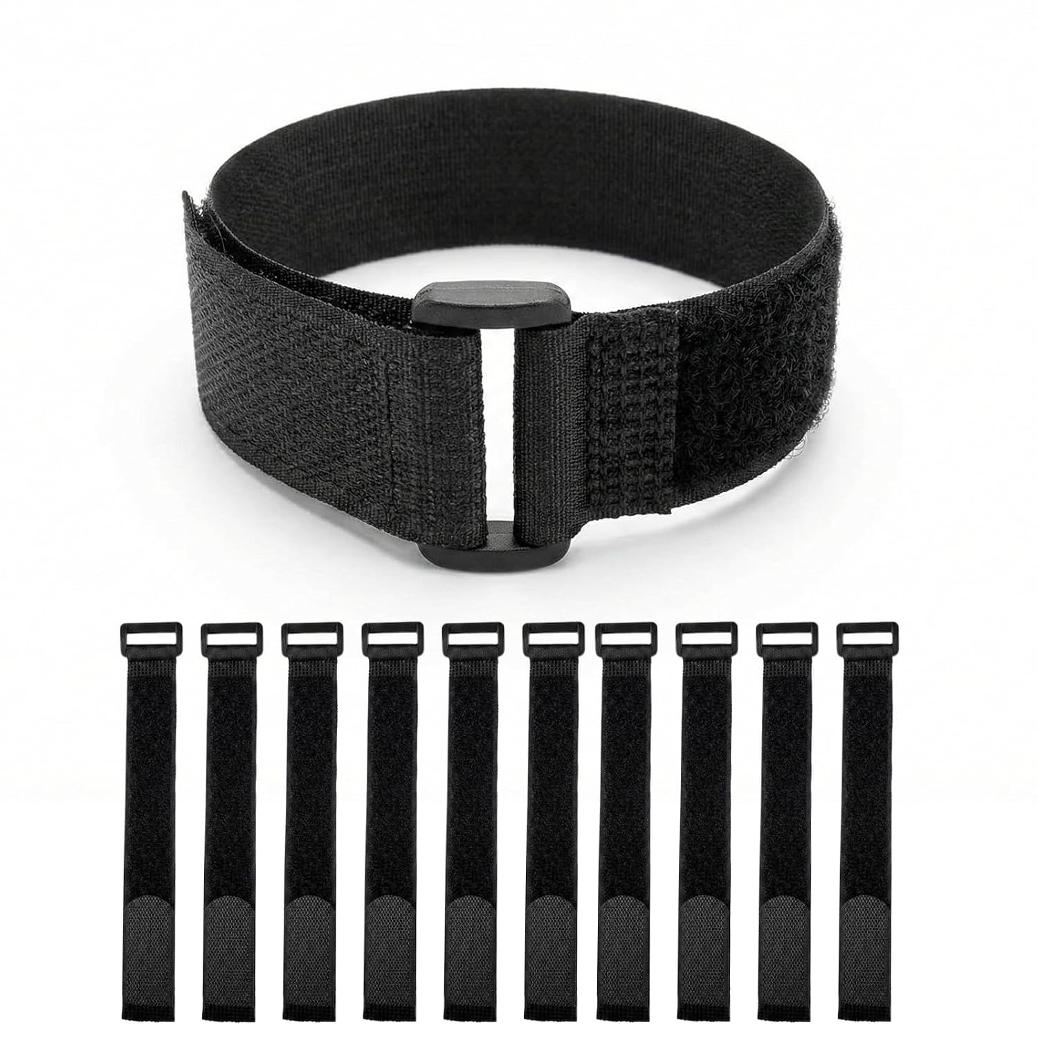 Adjustable 8 Inch Nylon Hook and Loo Straps 10 Pack Reusable Cinch Cable Straps