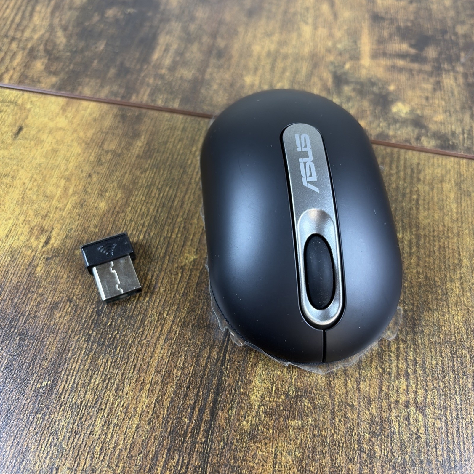 Asus AM1L Optical Mouse Black Wireless 3-Buttons Scroll Wheel Desktop W/ Dongle
