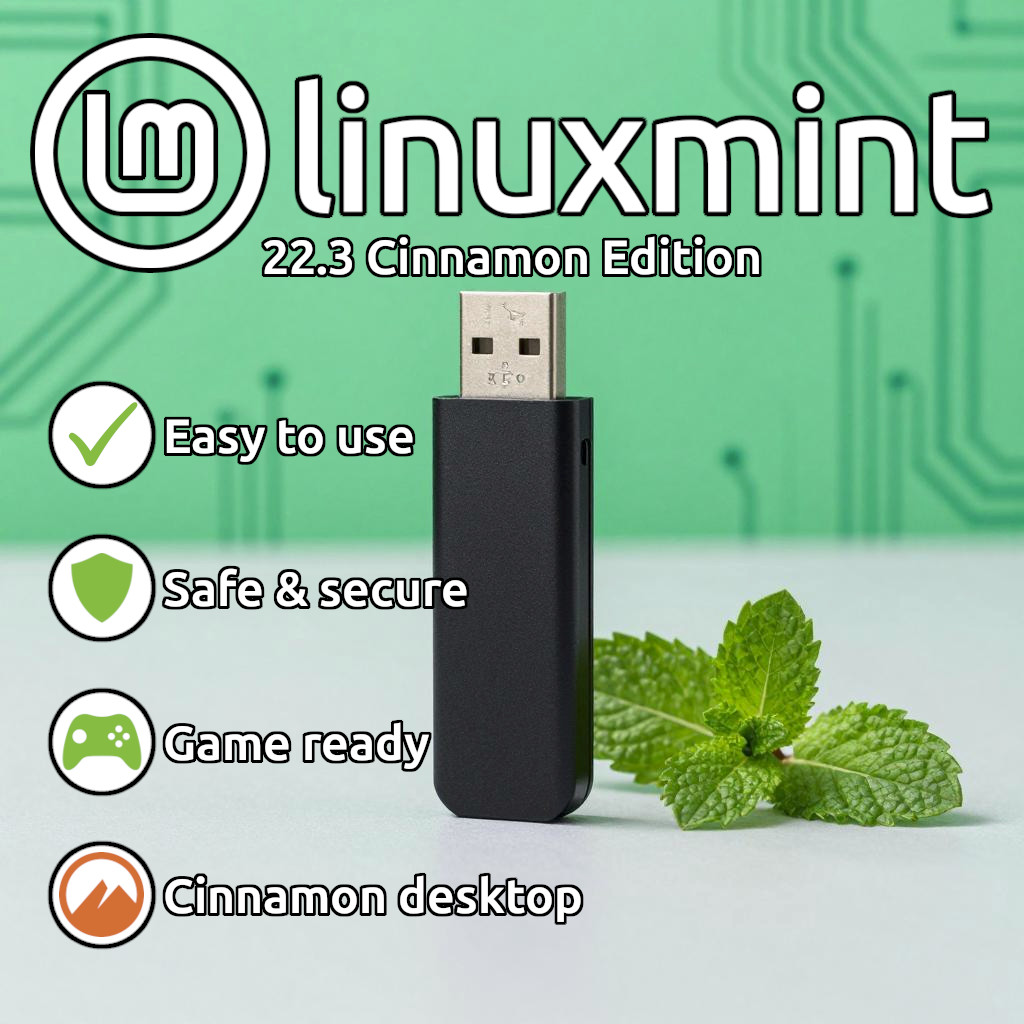 Linux Mint 22.3 'Zena' Cinnamon Edition | Bootable/Live USB | LATEST VERSION