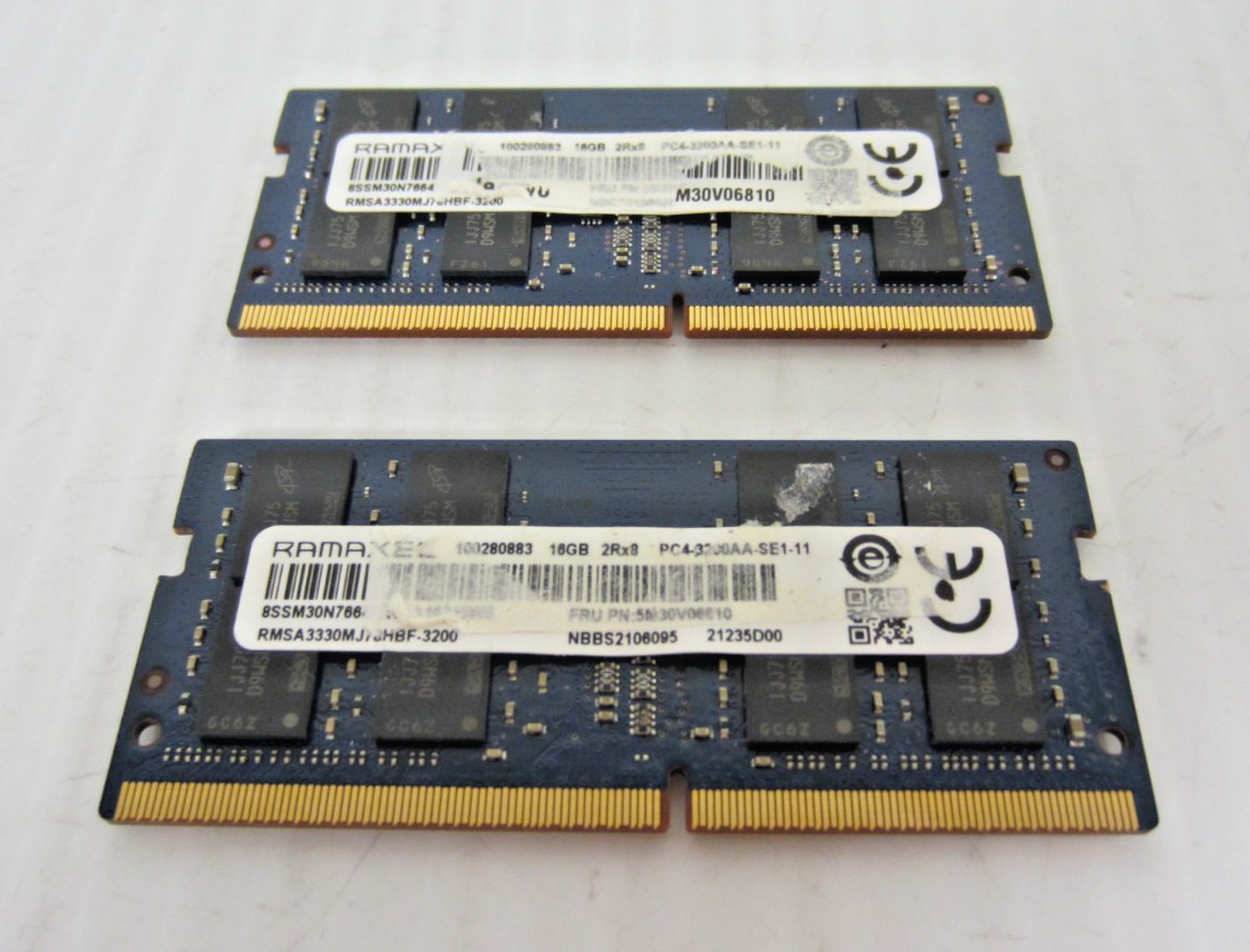 RAMAXEL 32GB (2x16GB) 2Rx8 PC4-3200 SODIMM LAPTOP MEMORY RMSA3330MJ78HBF-3200