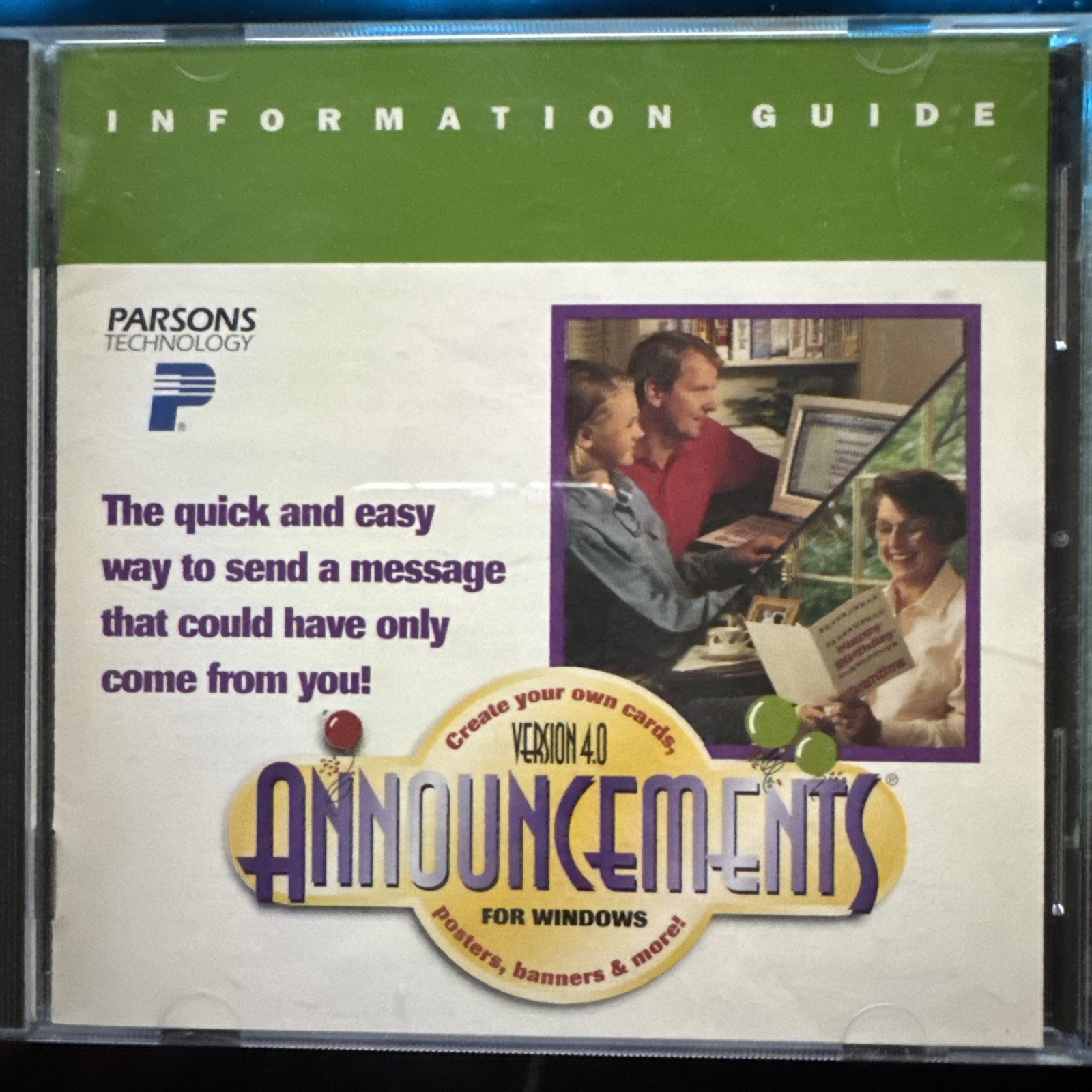 Announcements 4.0 CD-ROM Software for Windows, Posters, Banners, Greeting Cards