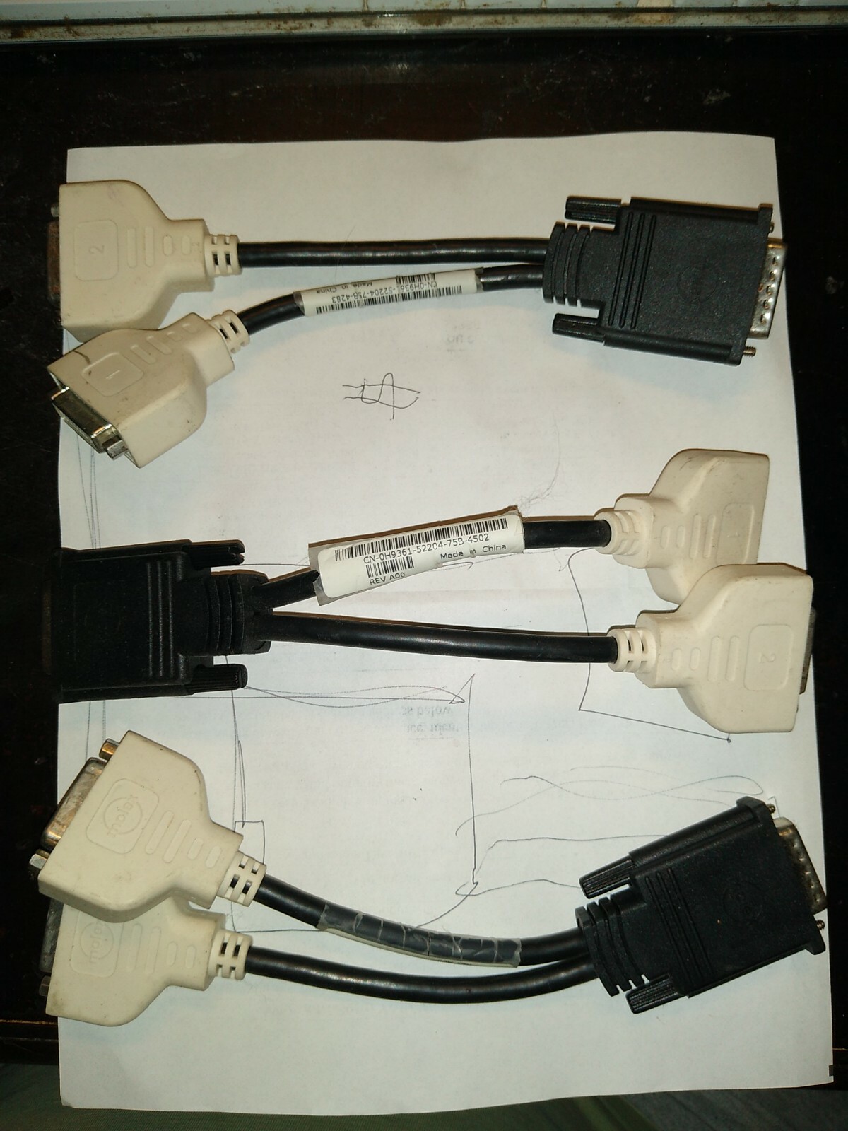 Dell 0J9256 DMS-59 Y-Splitter Cable Adapter  Lot of 3 Hunnstar