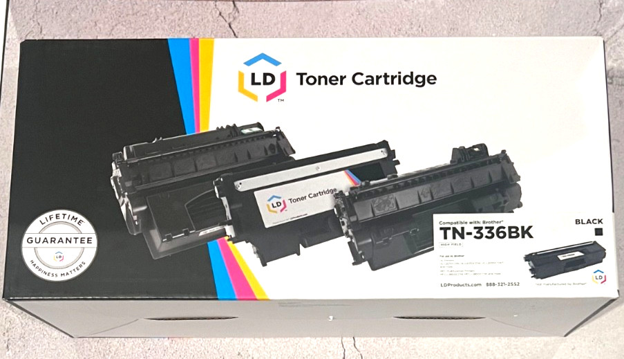 LD High Yield Black Toner Cartridge TN-336BK Compatible w/Brother Brand Printers