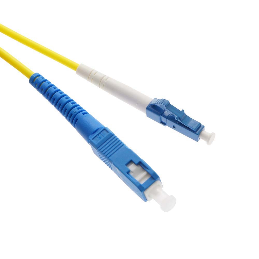 20 Pack of 3m LC/UPC-SC/UPC Singlemode Simplex OFNR 3.0mm Fiber Optic Patch Cabl