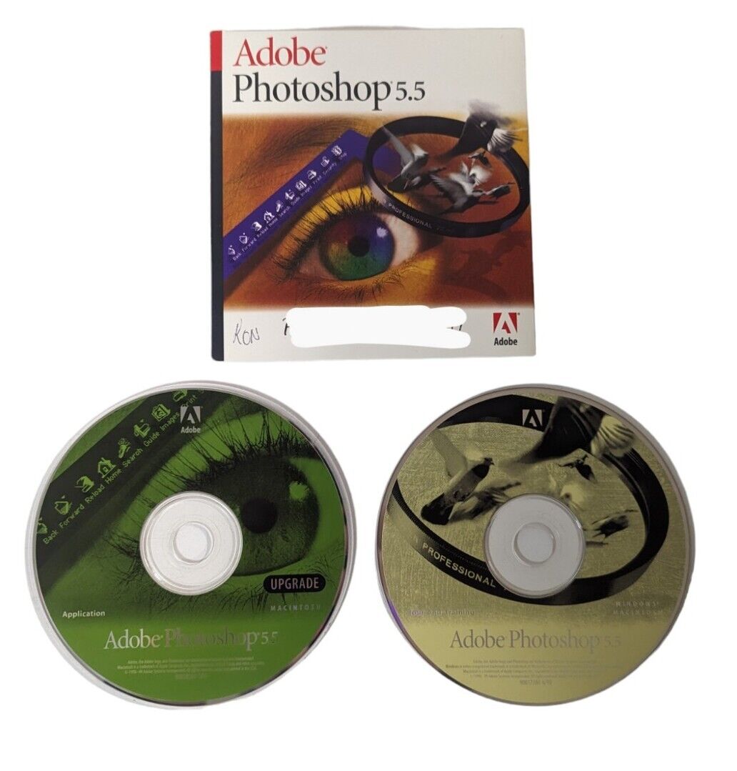 Adobe Photoshop 5.5 Application Training CD Graphics Editing Mac Serial 1999
