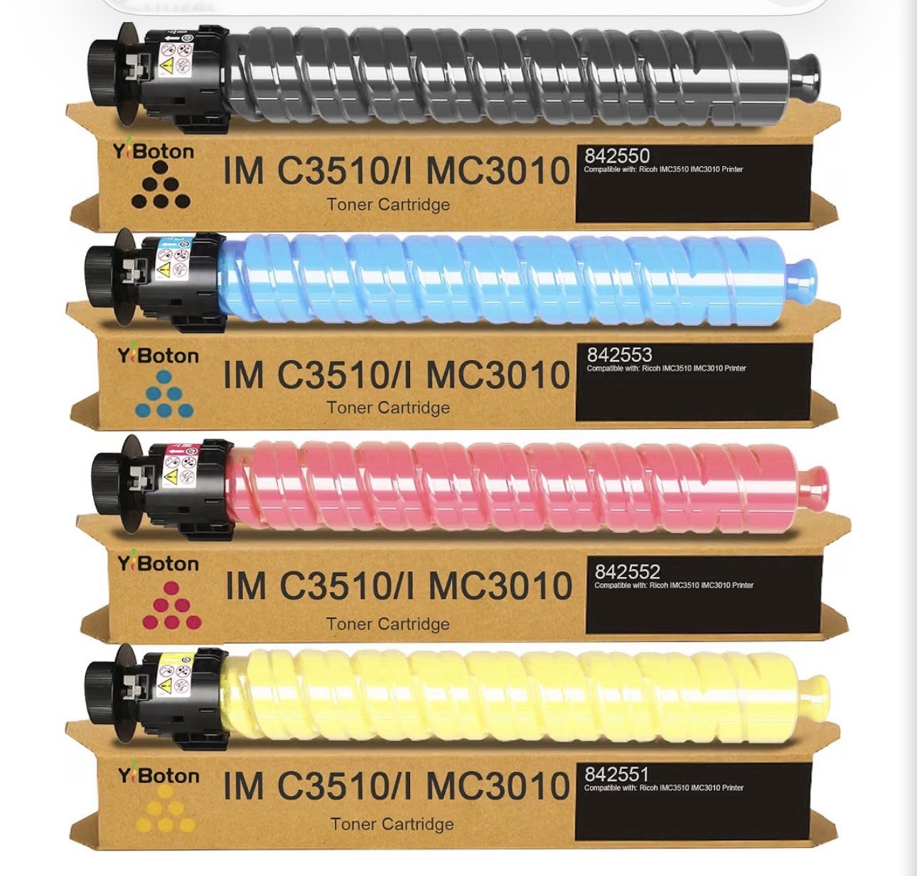 For Ricoh IMC3010 IMC3510 842550 4x Toner Cartridge Black Cyan Magenta Yellow