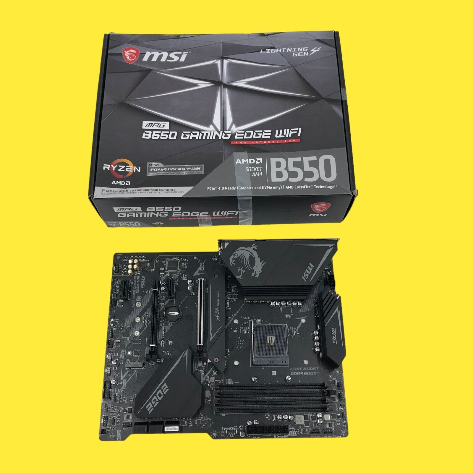 FOR PARTS MSI MPG B550 GAMING EDGE WIFI Motherboard Socket AM4 #900 z43 b4