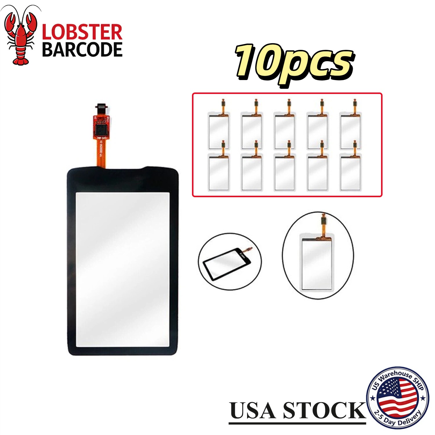 ⭐ 10Pcs Touch Screen for Zebra MC3300 MC330M MC330K-G MC330K-R MC330K-S ⭐