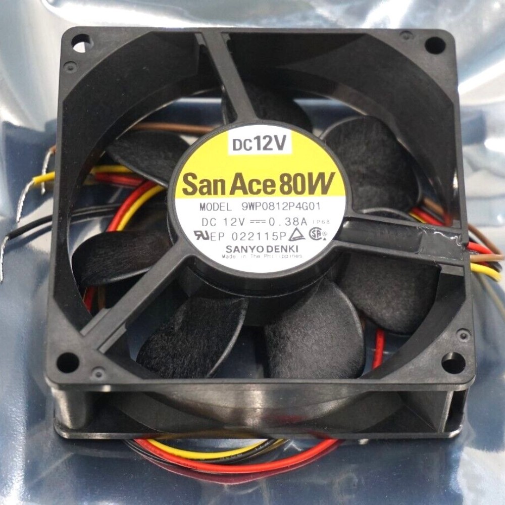 3pcs SANYO Denki 9WP0812P4G01 12V 0.38A 4-wire IP68 Waterproof Cooling Fan 3"
