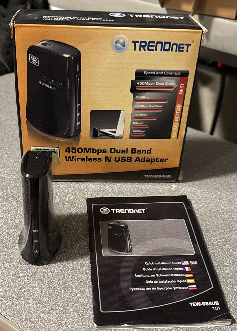 TRENDnet TEW-684UB Dual Band Wireless N USB Adapter 450Mbps