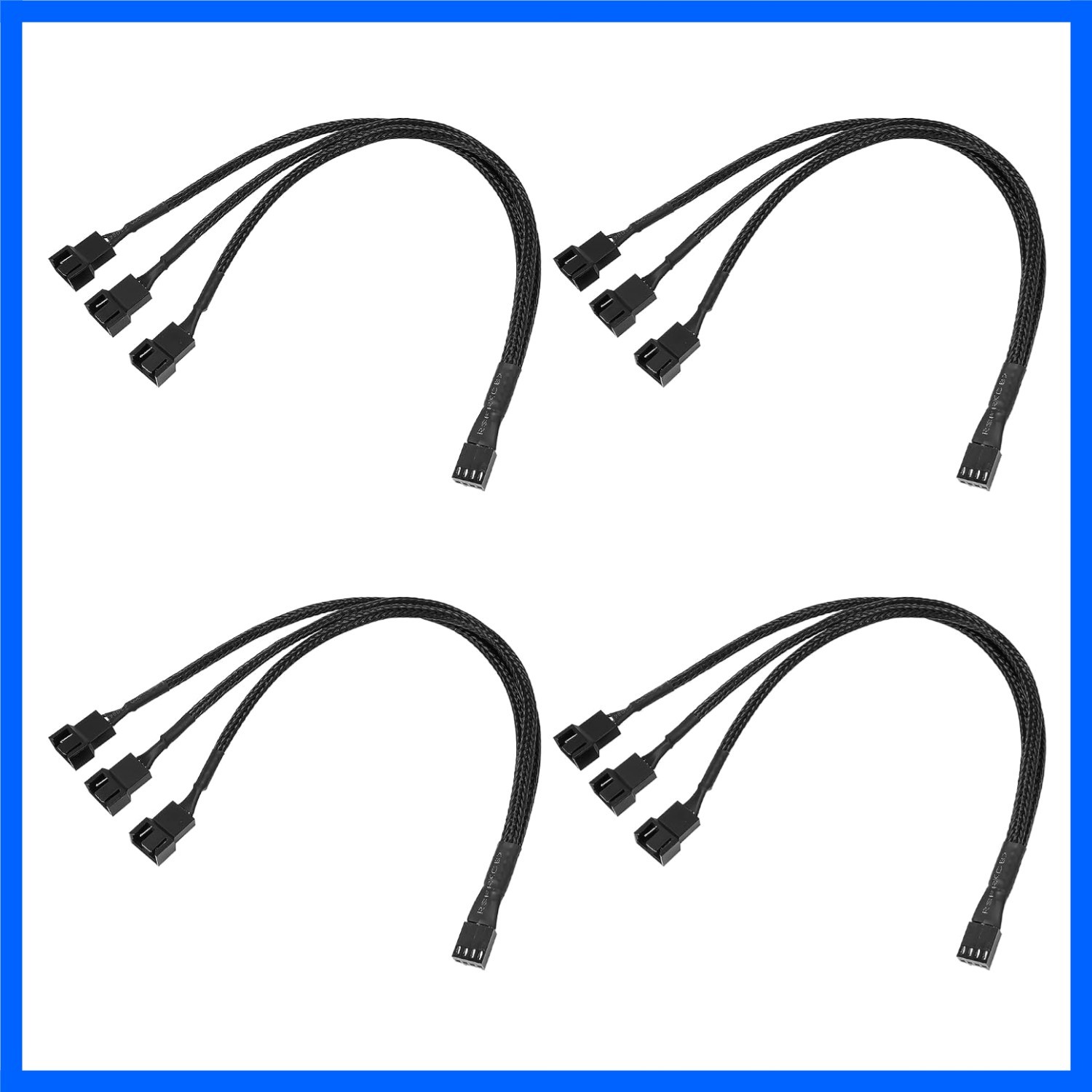 Reliable 4-Pin 3-Way PWM Fan Splitter Extension Cables - Ideal for Overclocking