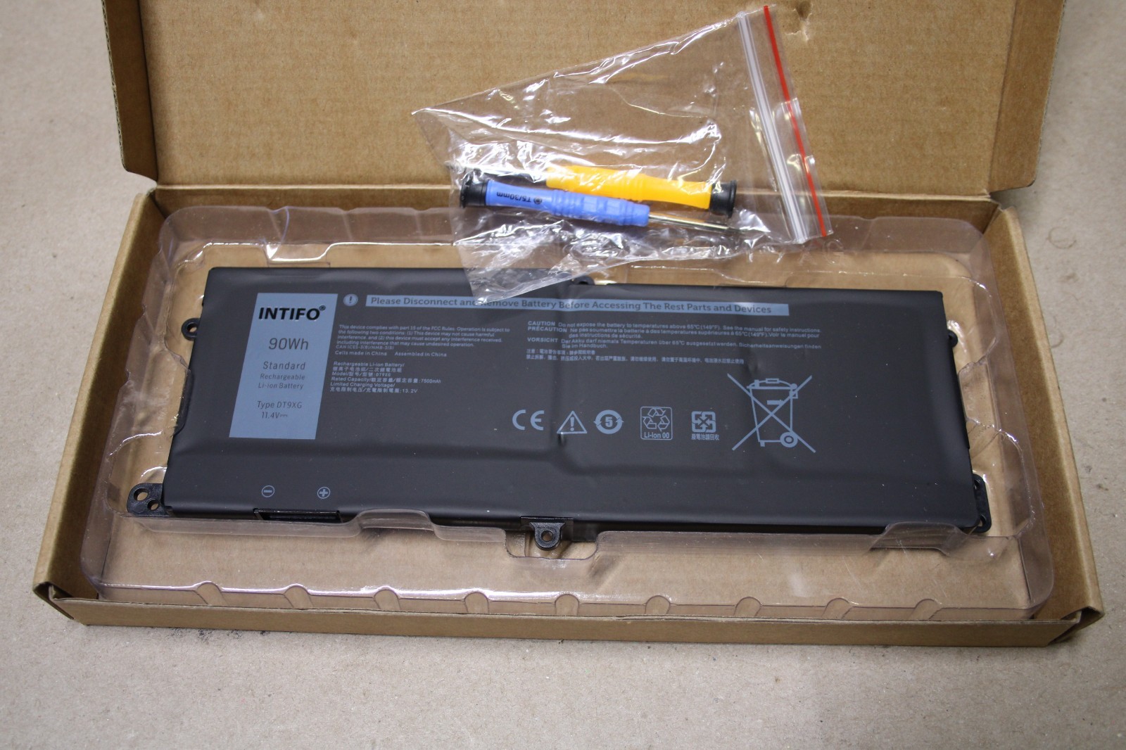 New Battery  DT9XG 90Wh for Dell Alienware Area-51m ALWA51M-D1746W D1968W D1766W