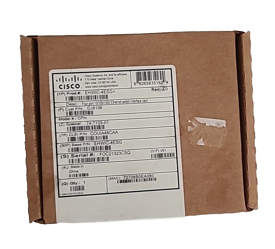 Cisco EHWIC-4ESG-P 4 Ports Gigabit Ethernet Switch Module