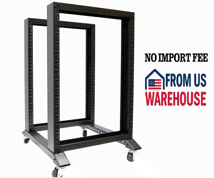 15U 4 Post Open Frame 19" Server/Audio Rack 24" Deep 800MM