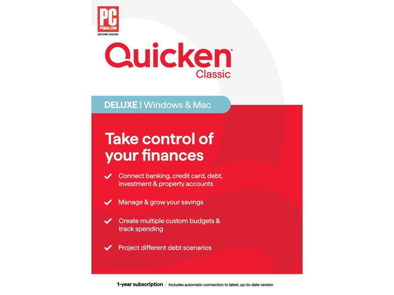 Quicken Classic Deluxe - 1 Year Subscription (Windows/Mac)